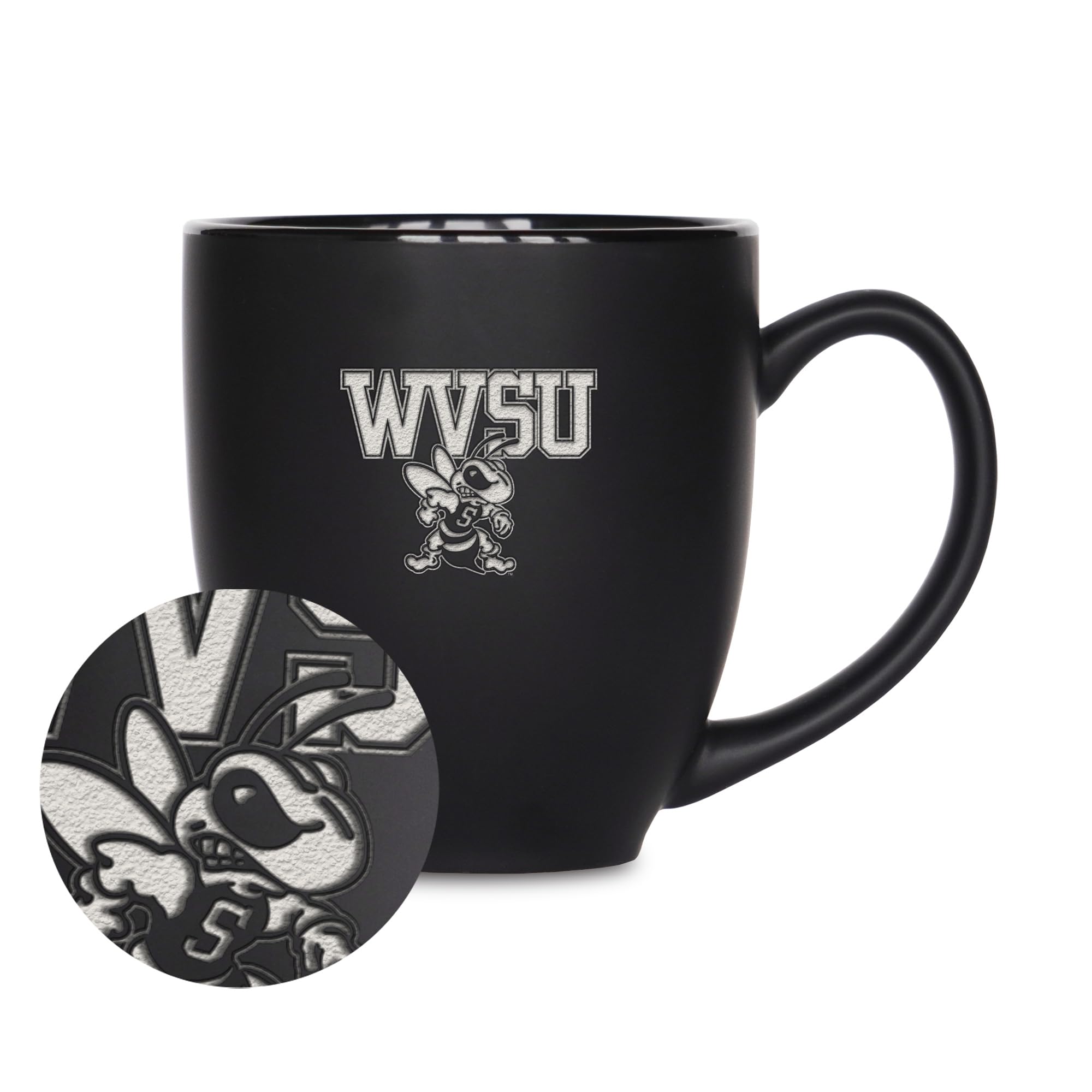 Tasse de bistrot West Virginia State en céramique noire mate 445 ml Rico Industries