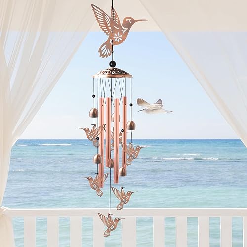 Miniatura 5 de Campanas de viento de ángel de latón, campanillas de viento de cobre, decoración de jardín, regalos para mujeres, regalos para mamá, campanillas de
