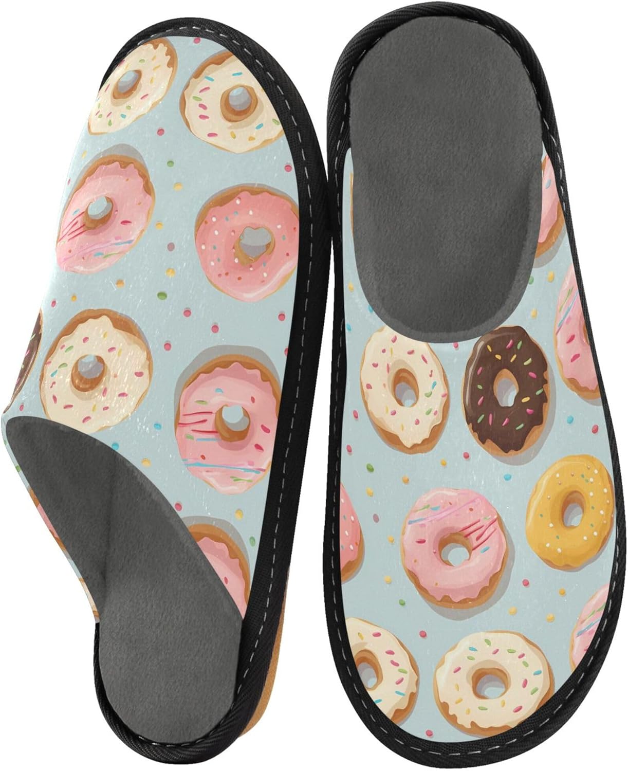 Donut Cake House Slippers – Cozy Fuzzy Slippers for Guests, Washable & Disposable, Perfect for Shoeless Home, Spa & Hotel Use A111554