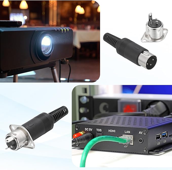 Conector Macho DIN 5 Pines y Adaptador Hembra - 4 Piezas miniatura 6