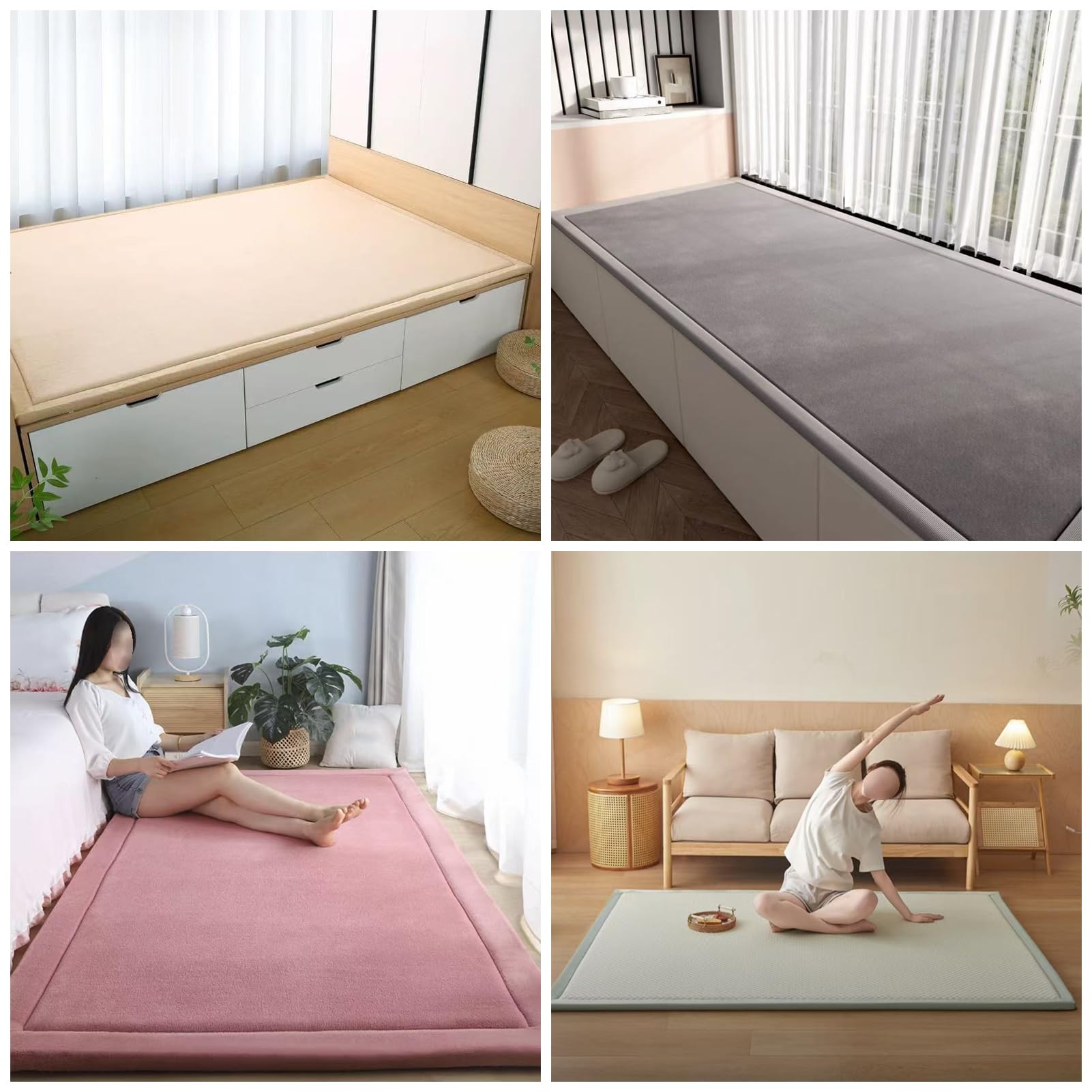 Alfombra Bebe Acolchada Plegable, Alfombra Bebe Antideslizante, Alfombra Bebe Gruesa Antideslizante, colchoneta para Gatear para Bebes, Colchoneta Bebe Suelo Habitacion 2CM 120 x 180 cm
