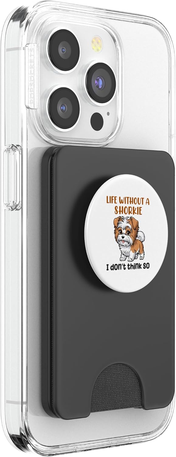 Funny Shorkie Dog Owner Pet Lover Mom Dad PopSockets PopWallet for MagSafe image 4