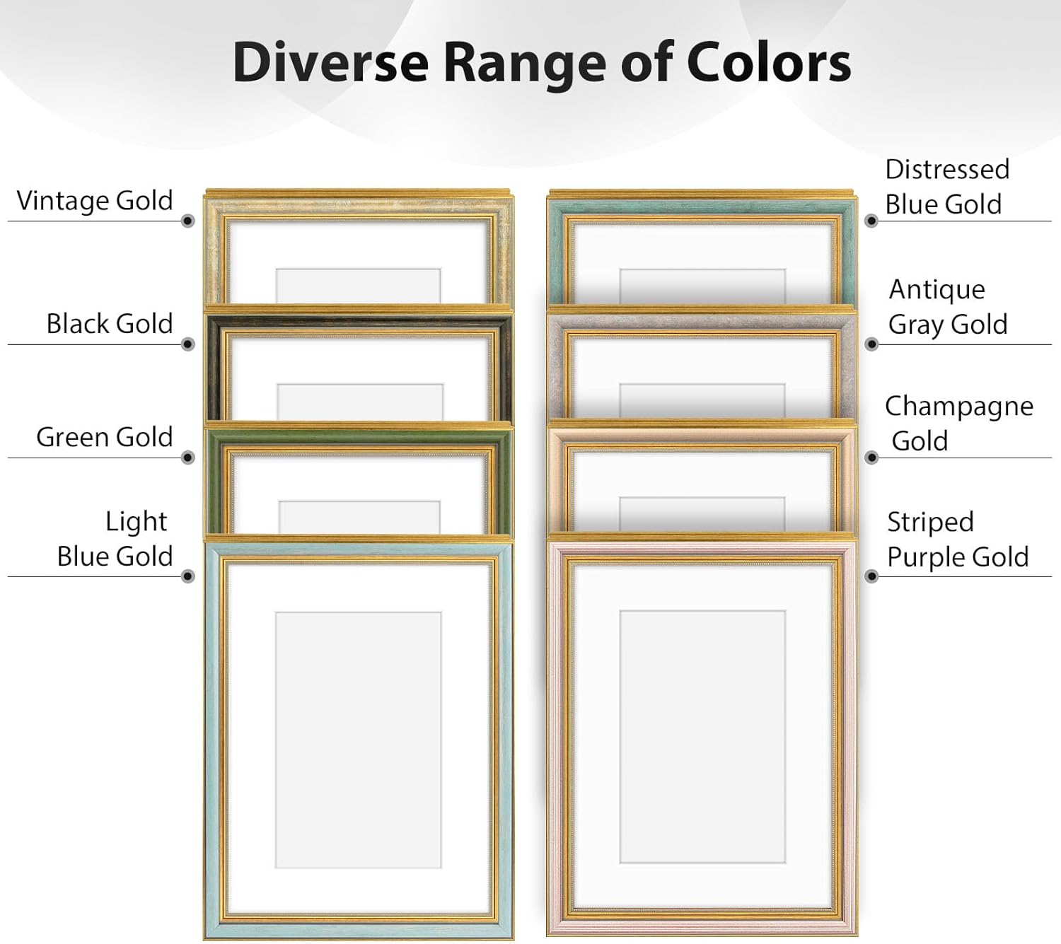 Golden State Art,16x20 Ornate Picture Frame with White Mat for 11x14 Photo or Display 16 x 20 Print without Mat Color Green Gold (Plexiglass Front) - Image 9