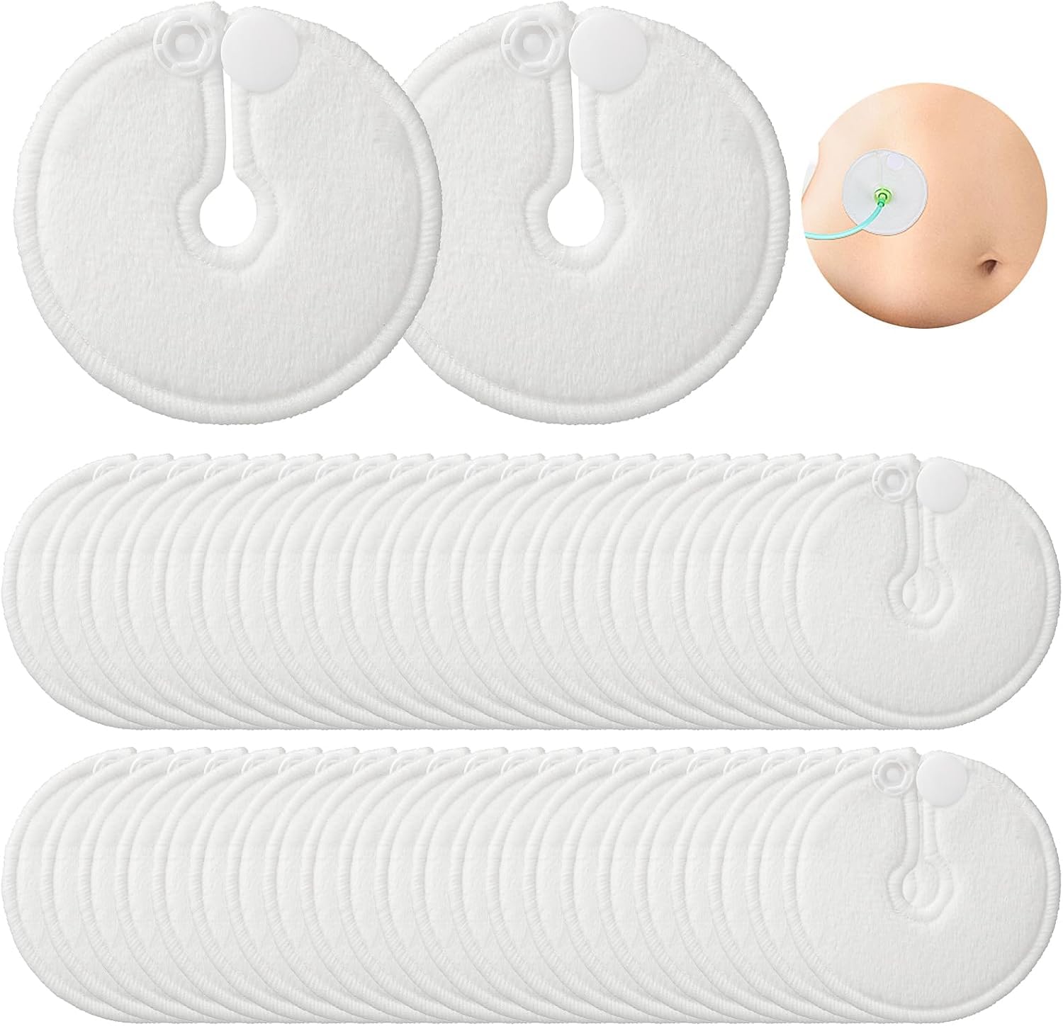 56 Stück Dialyse Schlauch Pad G-Sonden-Pad Knopfpolster aus Organischer Baumwolle, Wiederverwendbare Ernährungssonden-Zubehör zur Bauchdialyse schlauch Pad, 7,6 x 7,6 cm