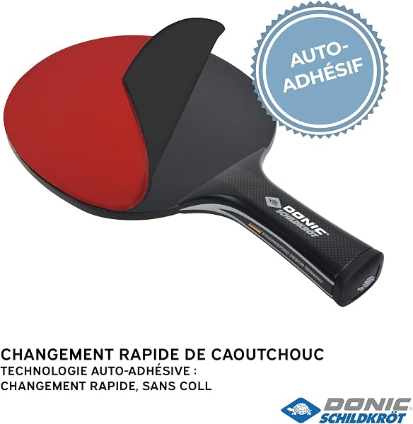 Donic-Schildkröt Revêtement de Remplacement QRC, pour Raquettes de Tennis de Table, Approuvé par l'ITTF - 3