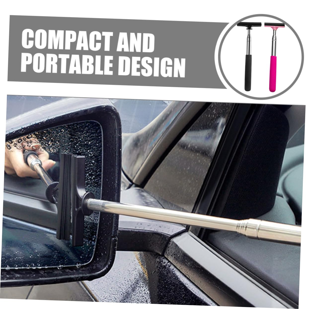 ANCLLO Lavavetri Per Specchietti Laterali Auto - 2 Pezzi Telescopici, Portatili, In Gomma - Foto 11