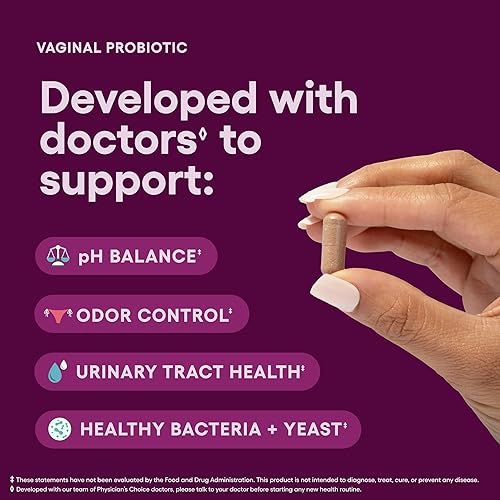 Miniatura 4 de Physician's CHOICE Probiótico de bienestar vaginal 30 unidades + probiótico de hinchazón y gas, 30 unidades, combo de alivio mensual para mujeres
