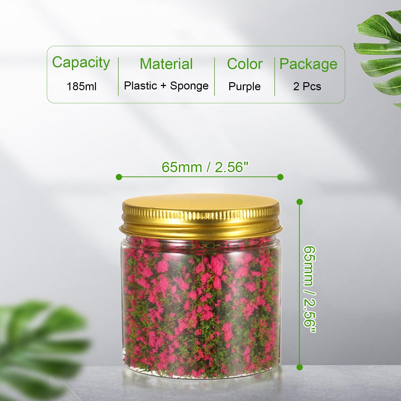 CoCud Model Flower Grass, 185ml Capacity, Fake Miniature Flower Grass Tree Plastic Sponge Rose Red - Image 2