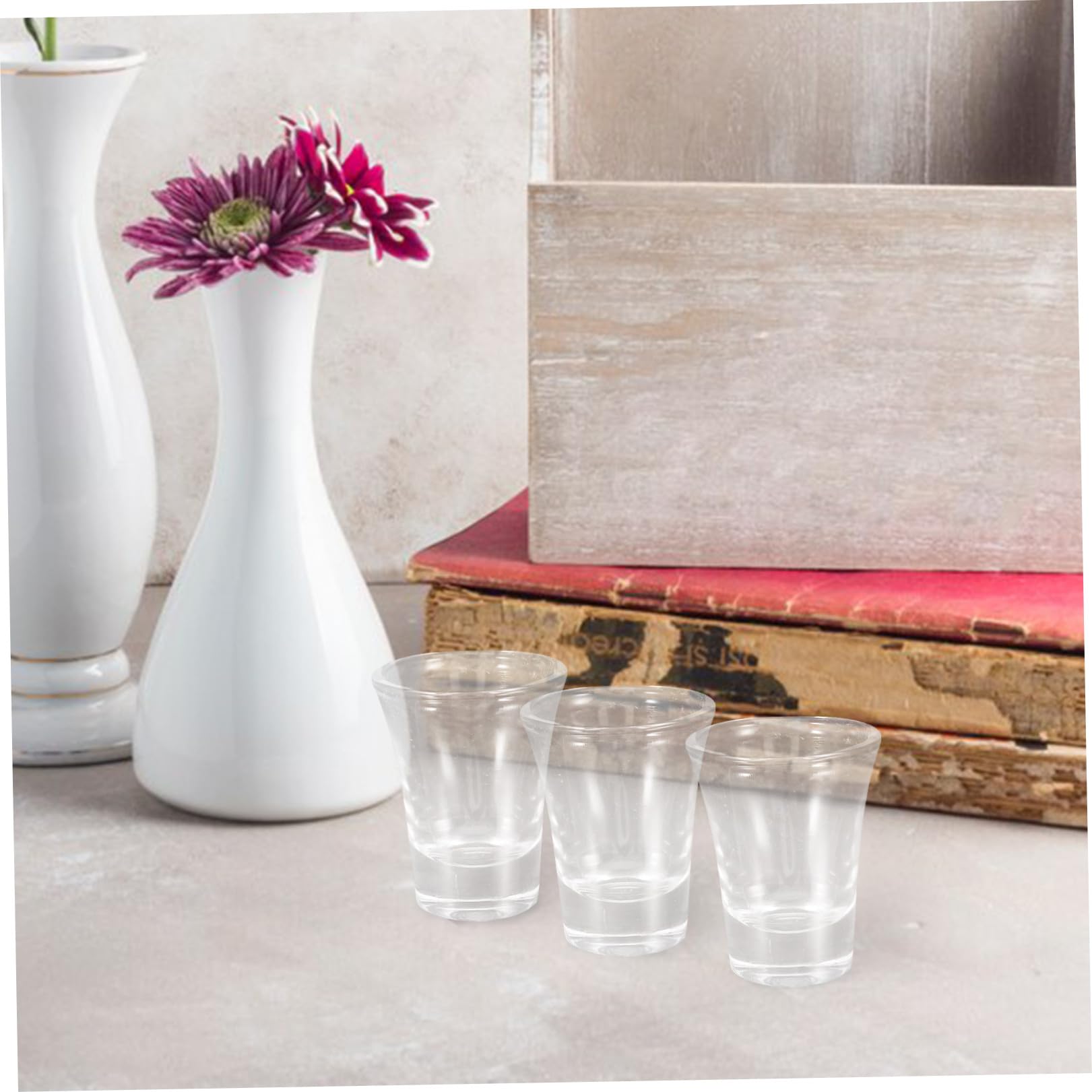 Ensemble de 24 Petits Verres à Shot en Verre Cristal Élégant 15ml Réutilisables et Portables pour Fêtes Religieuses et Réunions Familiales