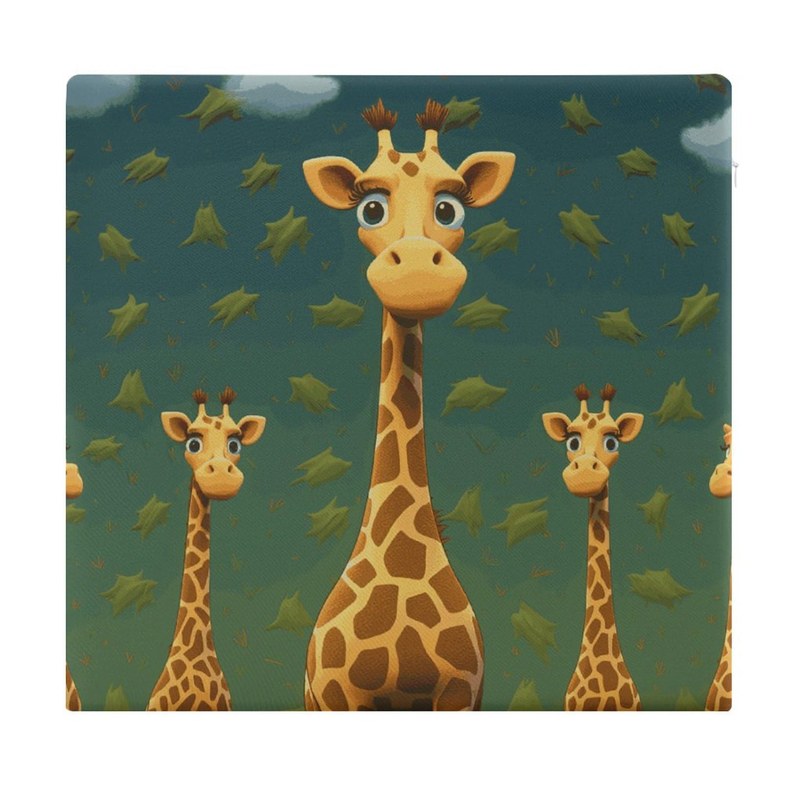 Coussin de chaise carré girafe en mousse à mémoire de forme pour assise de terrasse confort de 38cm
