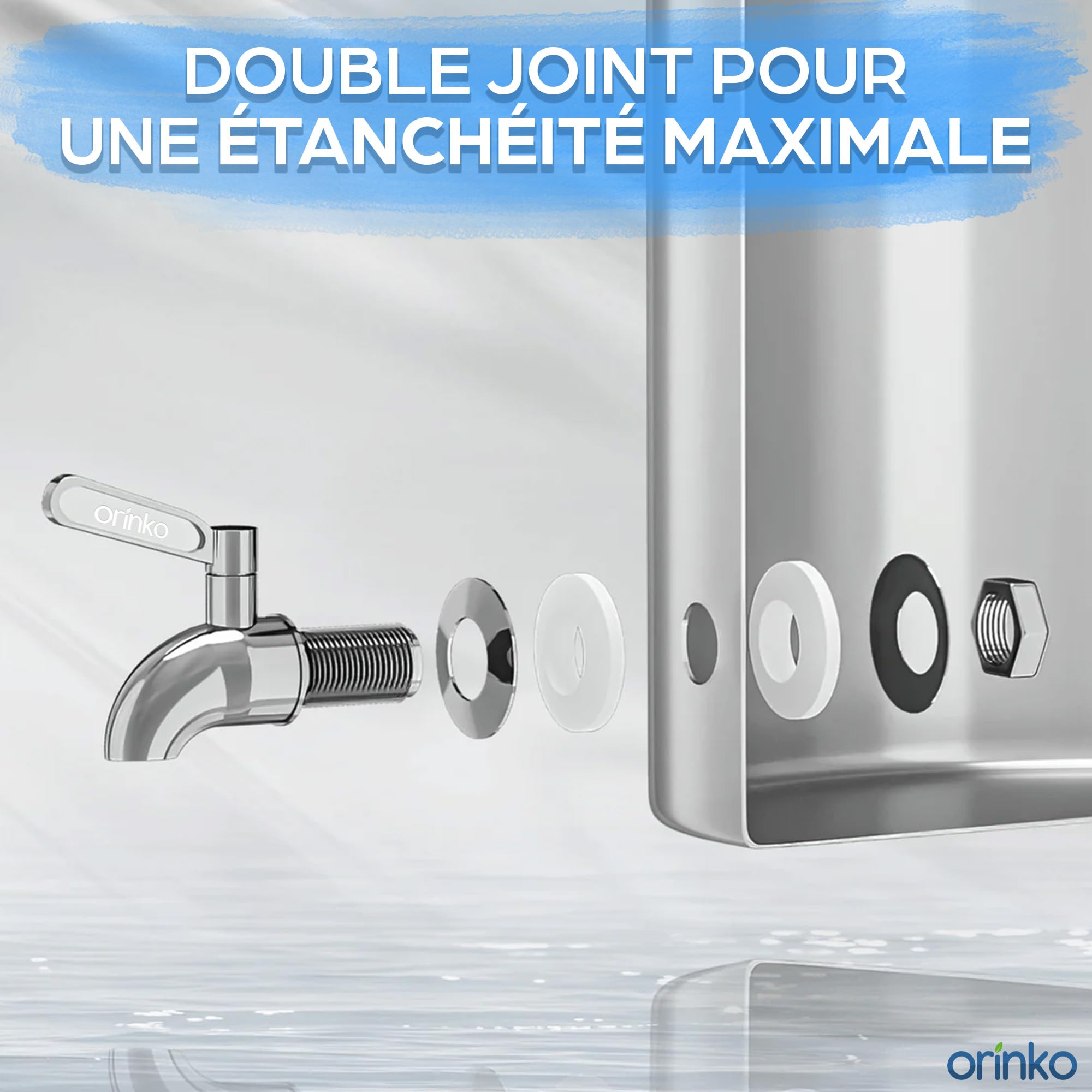 ORINKO Robinet Fontaine à Eau Inox 304 Remplacement pour Filtre Berkey Accessoire Purification Sans Plomb