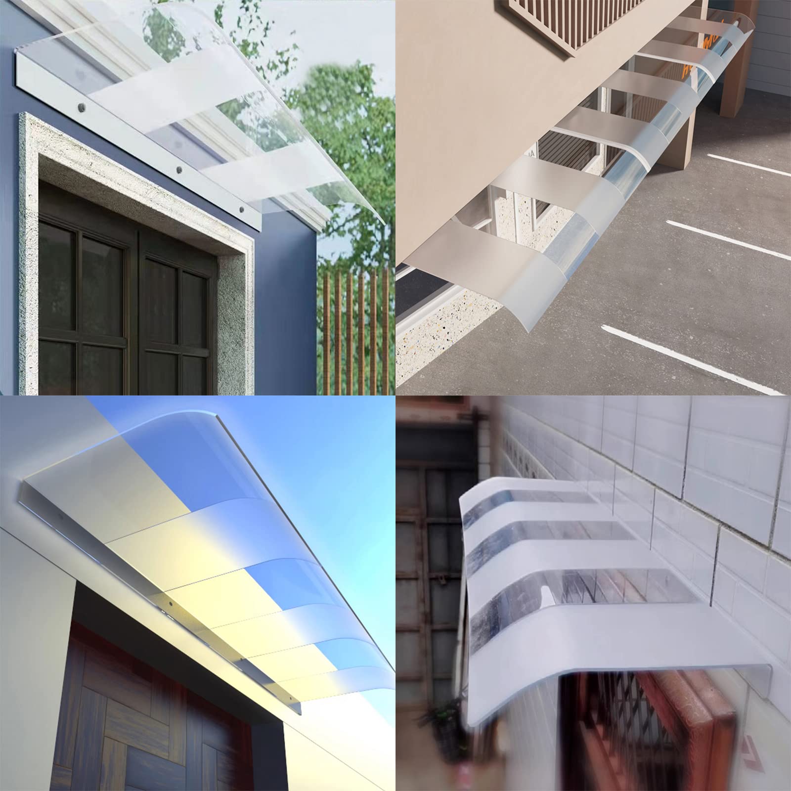 Baldachim na drzwi, do ogrodu, na patio, osłona przeciwdeszczowa do wejścia łatwy w montażu (40 x 170 cm) - odporny na warunki atmosferyczne nowoczesny design