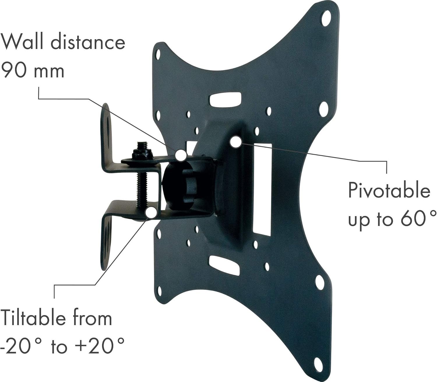 Schwaiger, LWH030011, LCD/TFT Wall Mount, 1 Joint, Silver