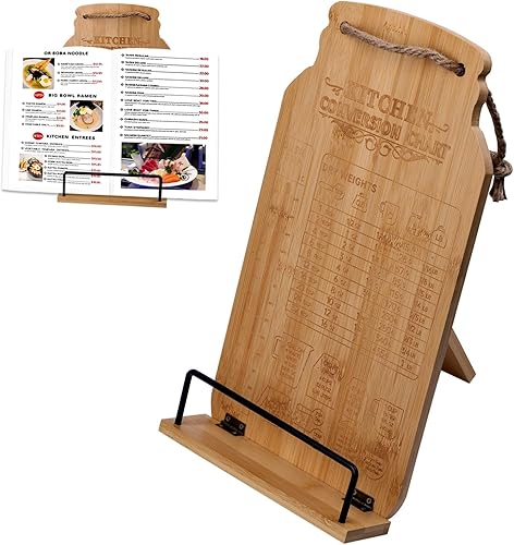 Soporte de bambú para libros de cocina, soporte para libro de cocina, soporte para libro de recetas, soporte ajustable para libros de cocina, disponible en Yaxa Venezuela