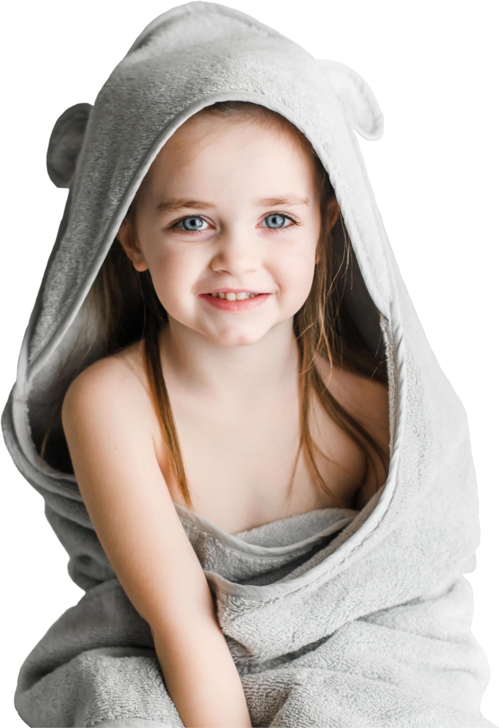 Natemia Organic Hooded Baby Bath Towel - Ultra Soft Cloud Touch Cotton - Absorbent Hooded Bath Towel for Newborns, Babies, and Toddlers - Baby Registry Must-Have