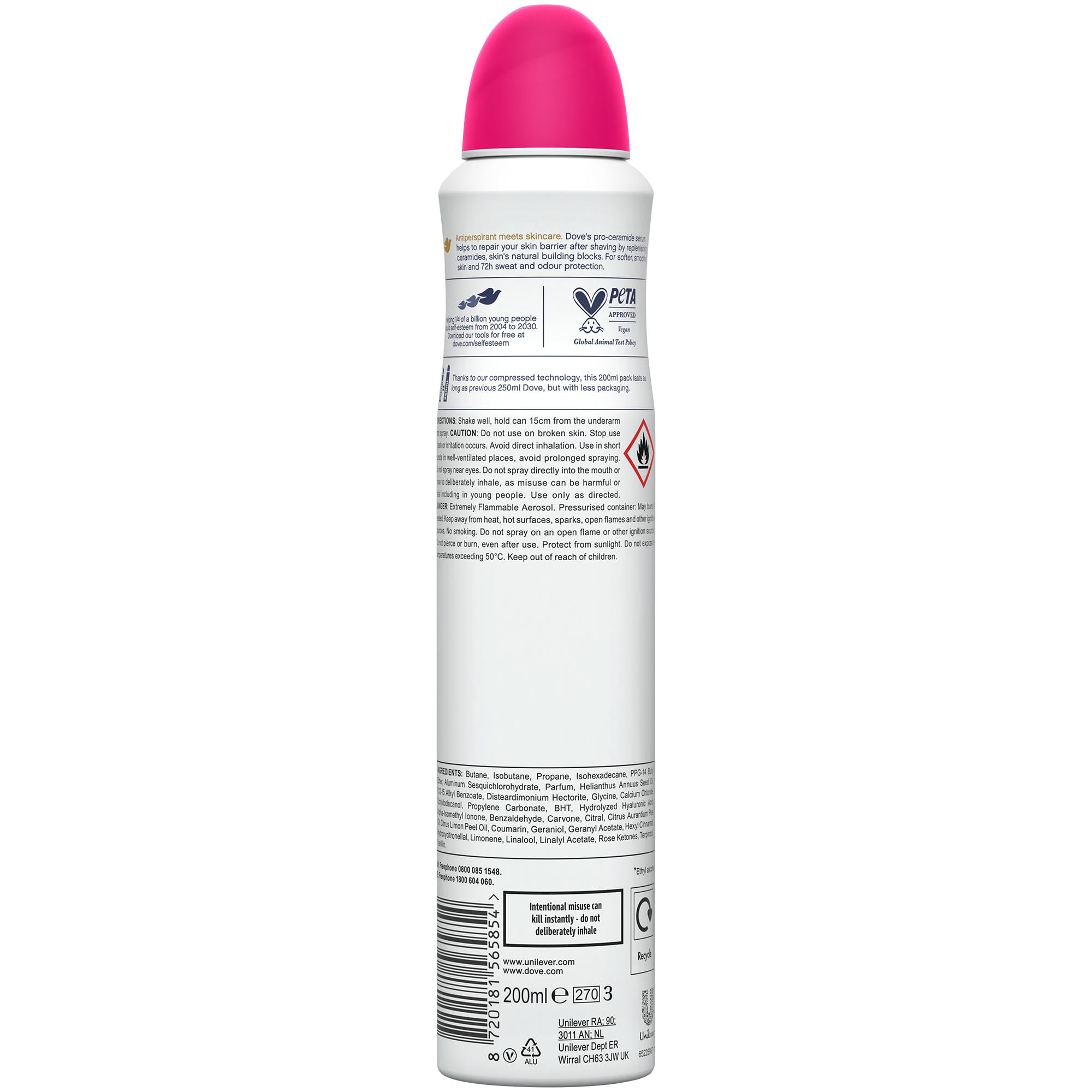Dove Deodorante Spray Advanced Care Dragon Fruit & Coconut Cream, Deodorante Antitraspirante 72 Ore Protezione Sudore e Odori, con Formula Idratante e Delicata sulla Pelle, 6 Pezzi da 50 ml