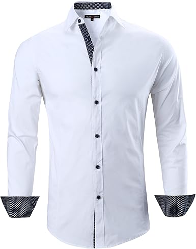 Alex Vando Mens Dress Shirts Regular Fit Long Sleeve Stretch Business Dress Shirts for Men