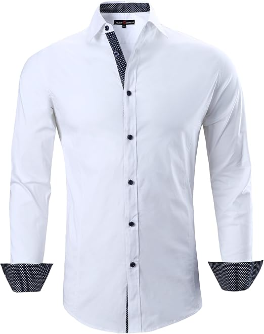 Alex Vando Mens Dress Shirts Regular Fit Long Sleeve Stretch Business Dress Shirts for Men