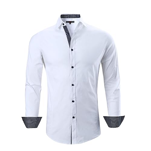 Alex Vando Mens Dress Shirts Regular Fit Long Sleeve Stretch