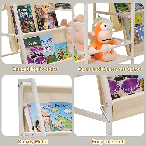 Miniatura 7 de Montessori - Estantería y organizador de juguetes para niños, almacenamiento de juguetes ajustable de 3 niveles, estantería de 6 niveles para niños