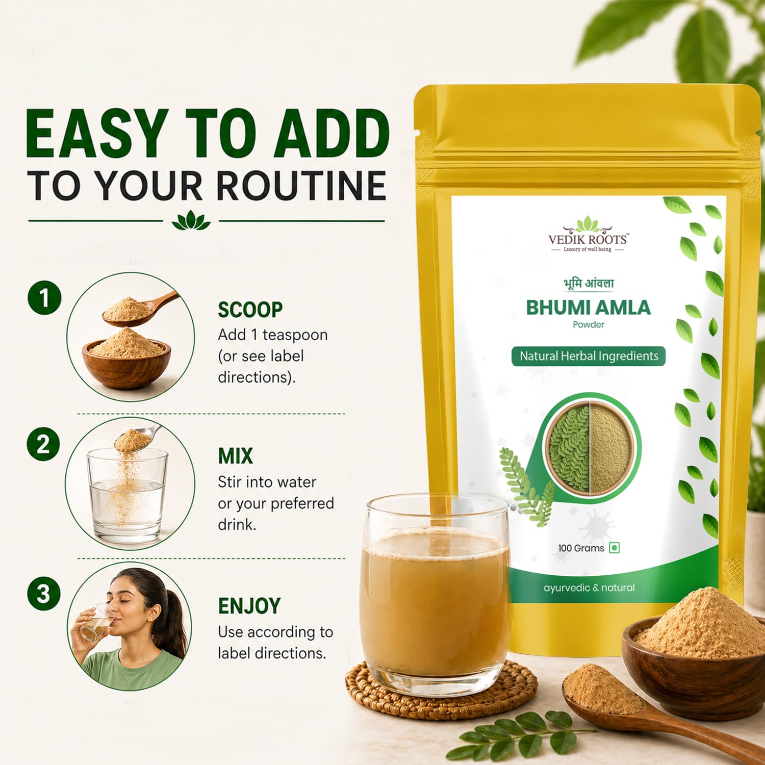 Organic Bhumi Amla Powder - Rich in Antioxidant Vitamin C - Supports Healthy Immune Function 100 Gm (Pack of 2) — Amazon image 6
