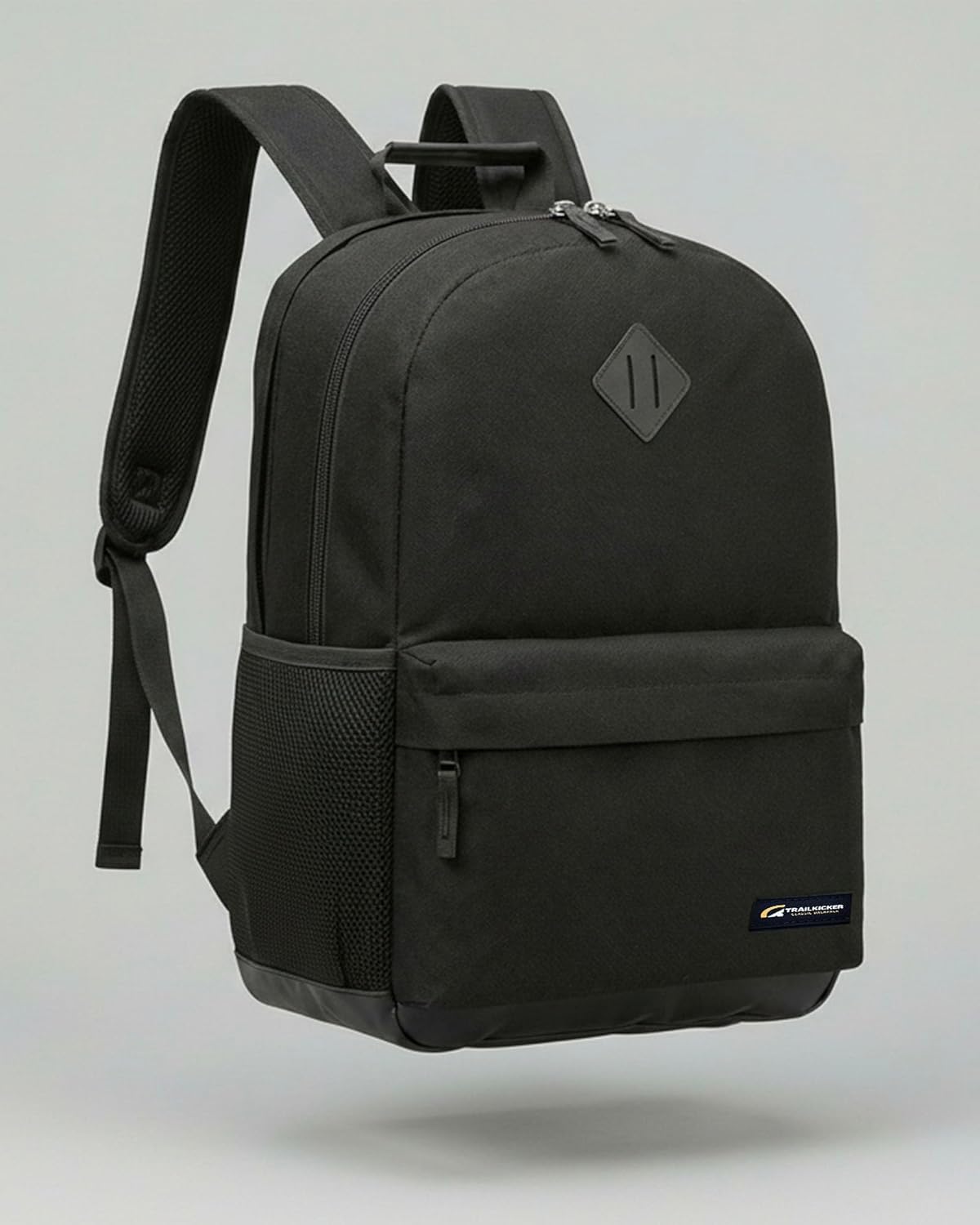 TRAILKICKER Laptop Backpack with Water Resistant Bookbag - Computer Bag with 2 Compartments, Ergonomic Shoulder Straps, 17 Inch Laptop Sleeve, Haul Handle - Book Rucksack - Black - Image 2