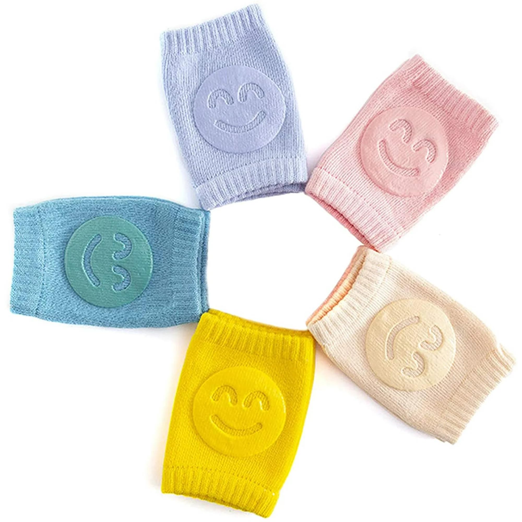 felofix 1 Pairs Smiley Baby Knee Pads For Crawling Toddler Leg Warms Non-slip Anti-Friction Socks For Crawling 6-24 Months Babies-picture-32