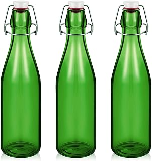 25 Green Glass Bottle Decor Ideas for Nature-Inspired Homes 41 3 Pcs Green Glass Bottle 500 ml / 16.9oz Decorative Bottles Blue Swing T...
