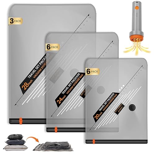 Vacuum Storage Bags Rechargeable Wireless Pump - 15 Pack Travel