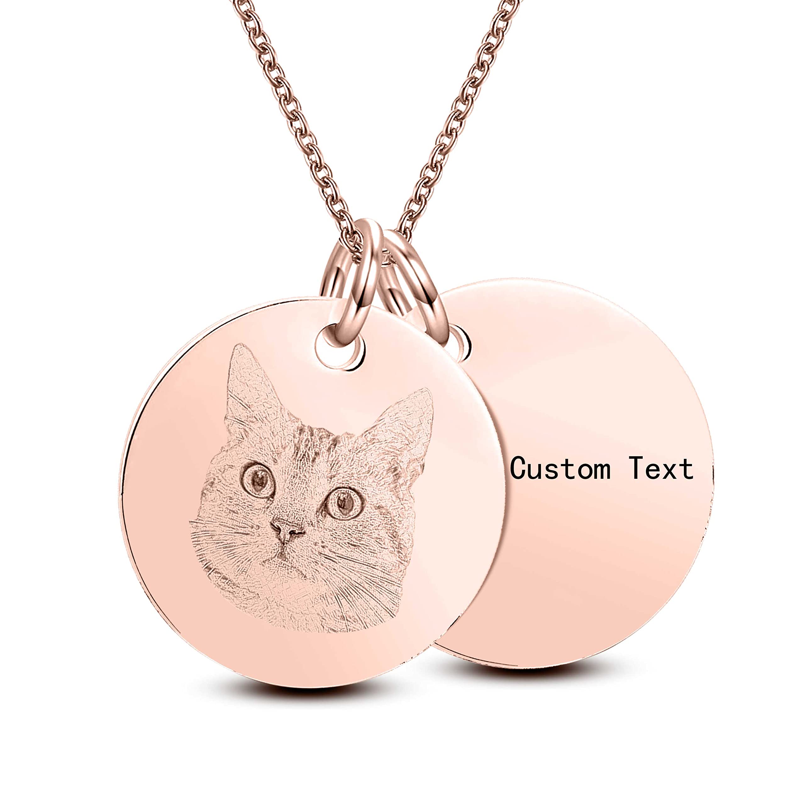 Ciondolo a forma di moneta per ragazze, donne, amanti dei cani, collana a forma di disco, argento, personalizzato, gatto, mamma, regali, ricordo, immagine, foto, collane personalizzate, inciso, su