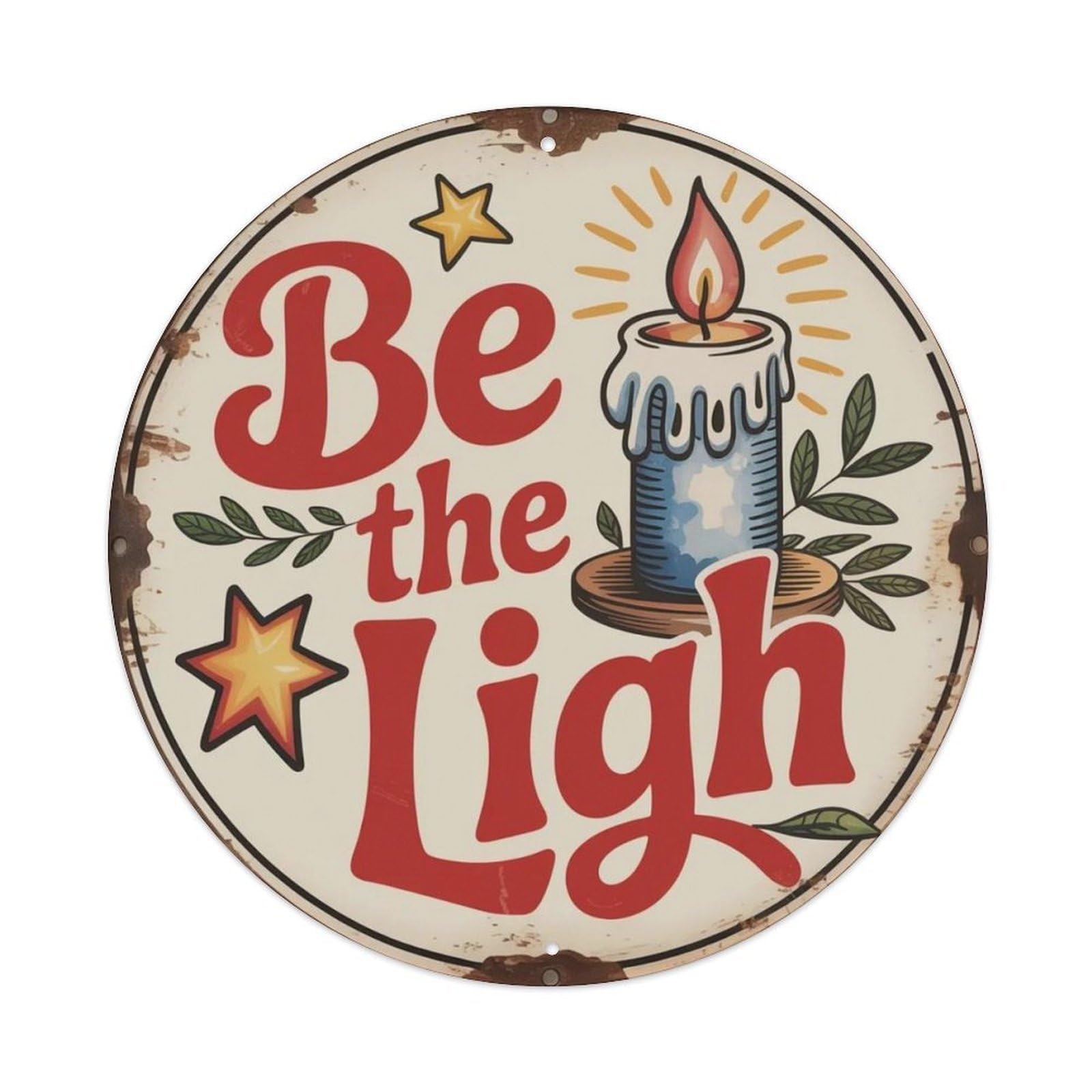 Be The Light Watercolor Metal Tin Sign Plaque
