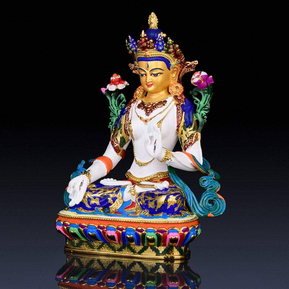 Amazon.co.jp: カラフルな純銅白仏像、チベット仏像、家の装飾