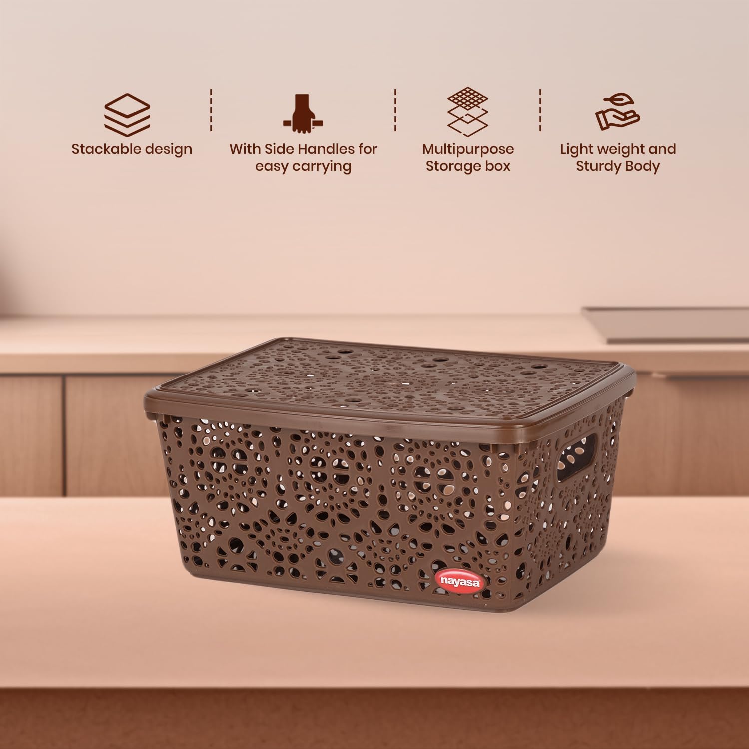 Amazon.com: Nayasa Flower Storage Plastic Basket Medium (29 cm X