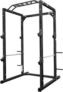 Valor Fitness Heavy Duty Power Rack Squat Cage - Pull Up Bar - Lat Pull or Cable Crossover Bundle Options Multi Functional Strength Training Home Gym Equipment