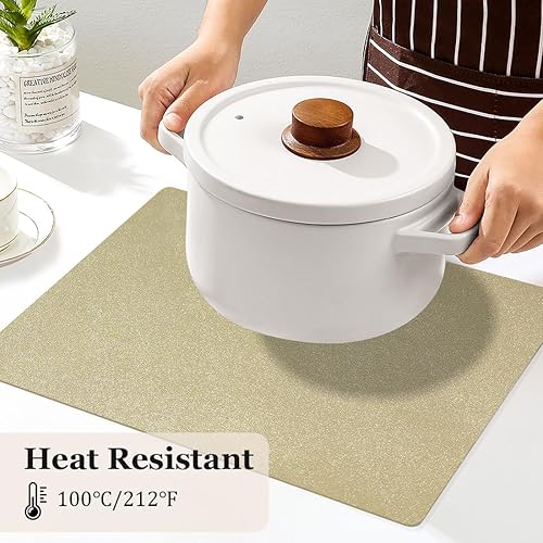 Miniatura 2 de ZURLEFY Juego de manteles individuales de cocina amarillos, resistentes al calor, manteles individuales lavables a máquina para decoración de mesa