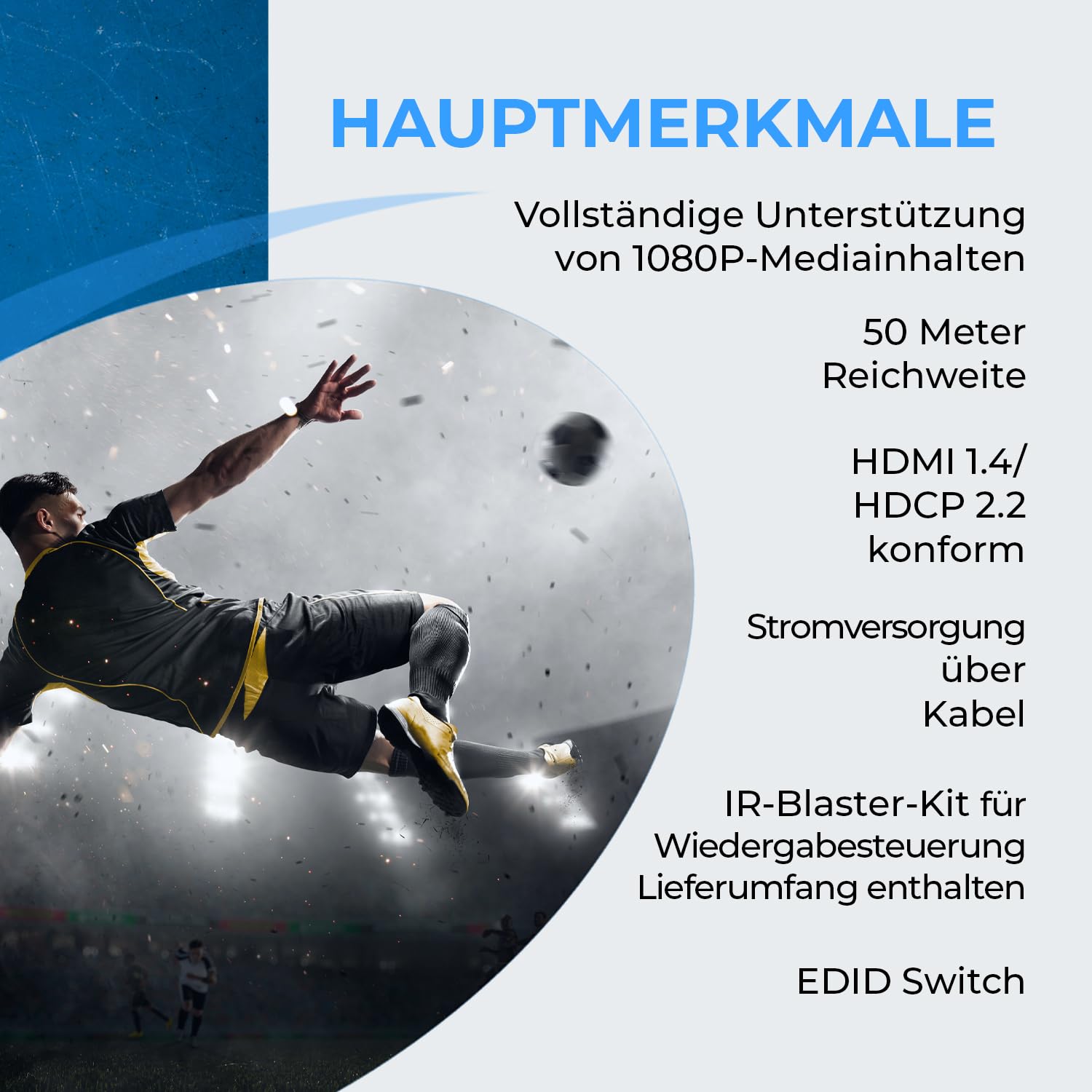 OREI 4K-HDMI-Over-Ethernet-Extender über CAT5/CAT6/CAT7, mit IR bis zu 50 m – Loop-Out – 4K @ 30 Hz 1080P Full HD Signalverteilung (EX-170C)