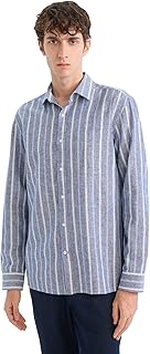 ديفاكتو قميص كاجوال منسوج باكمام طويلة وقصة عادية وقبة بولو للرجال D7418AX