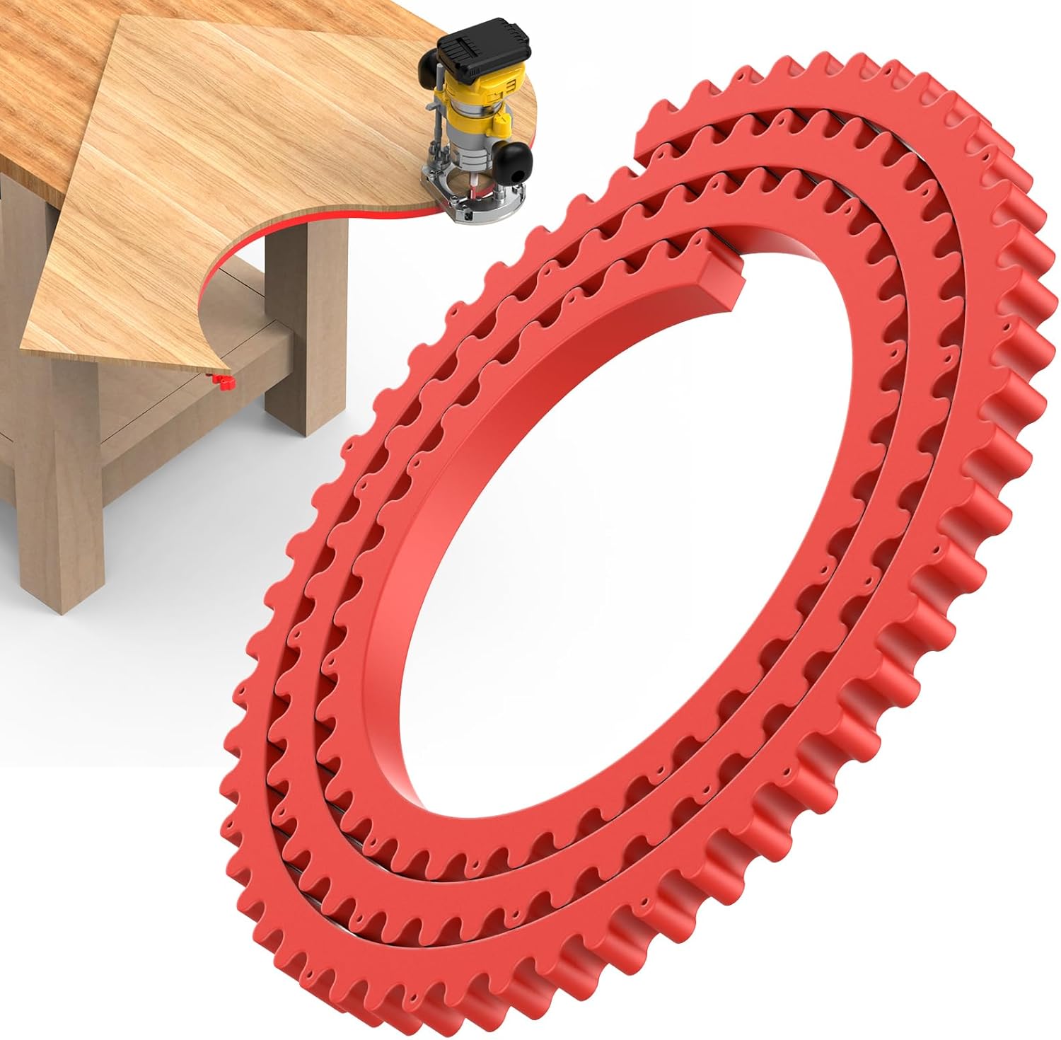 Flexible Router Edge Guide,Router Templates for Woodworking,Flexible Curve Template for Precise Thread Border, Curve and Arc Angle Positioning(Red 78Inch)