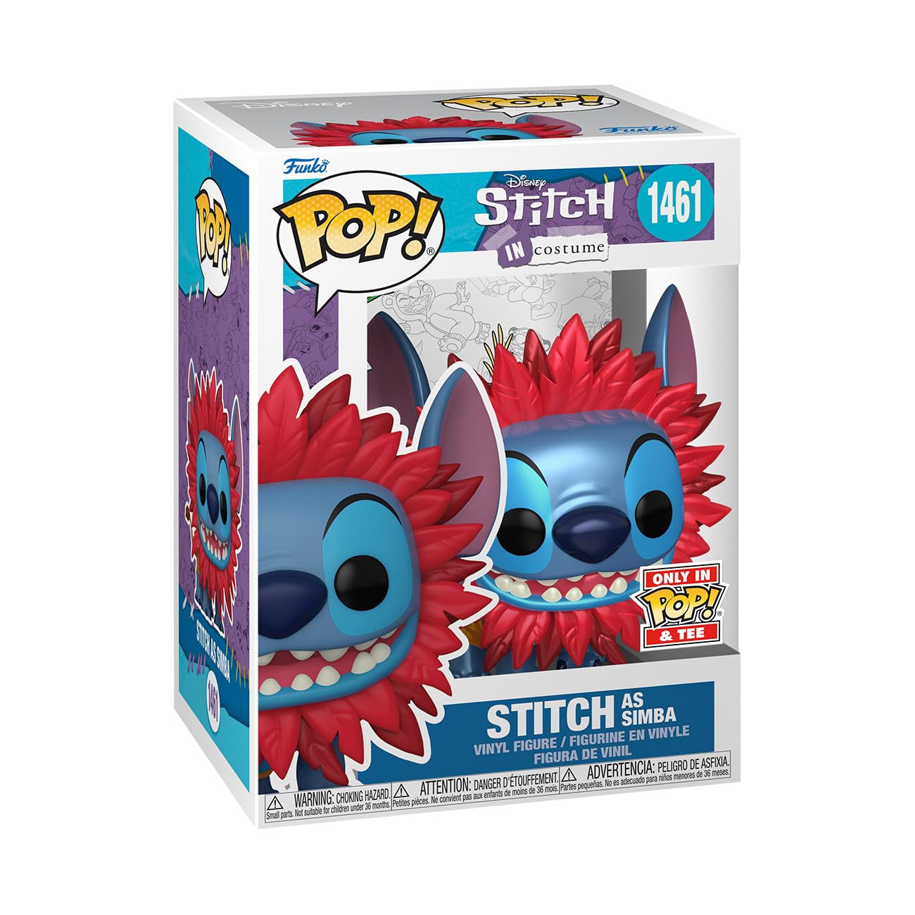 Funko POP! & Tee: Stitch Costume, Simba, L, T-Shirt, Clothes With Collectable Vinyl Figure, Gift Idea - Image 4