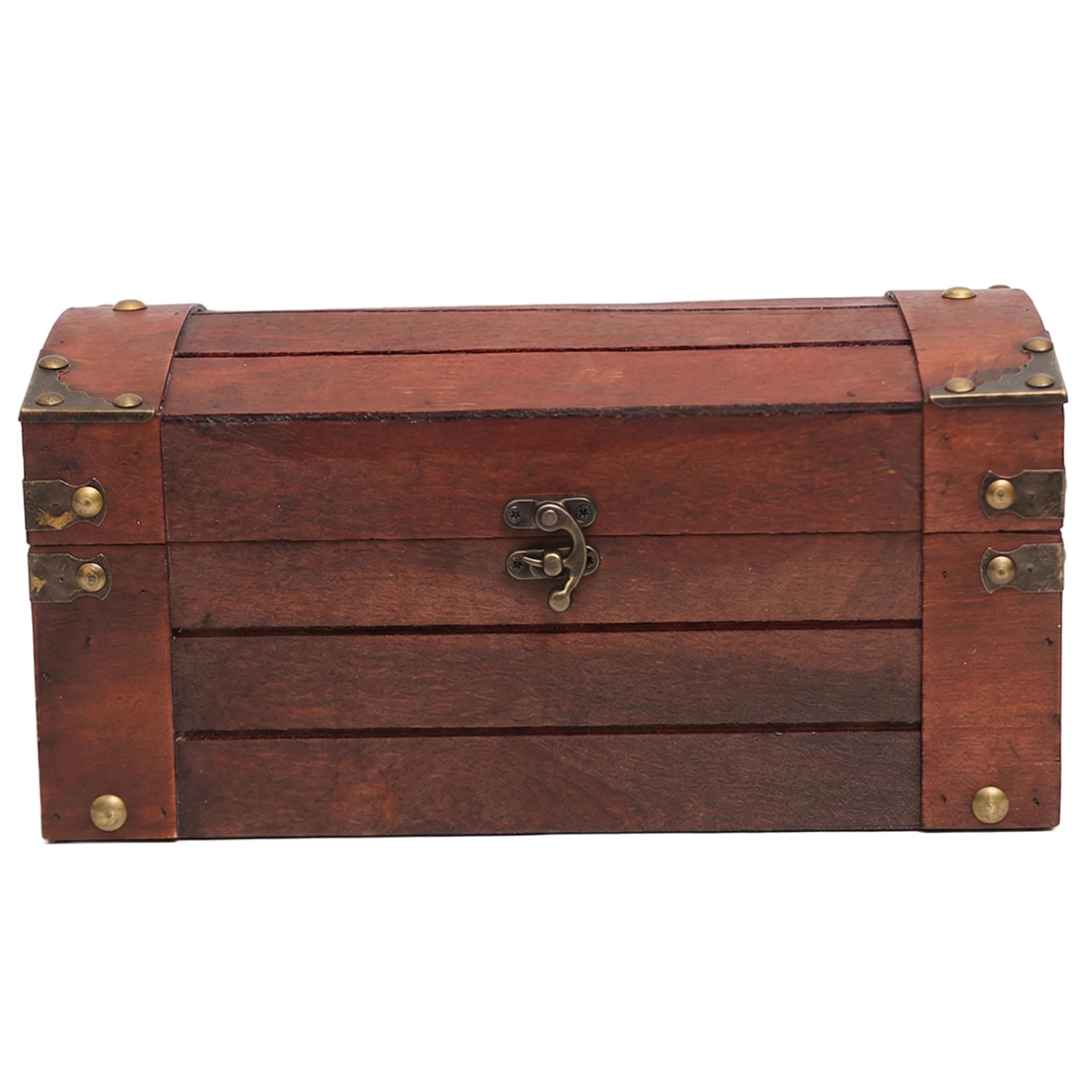 Cofre de madera Caja de almacenamiento de madera desgastada a mano vintage, cofre de recuerdos con cerradura de combinación - marrón, 11.81x5.91x5.91 pulgadas, caja del tesoro