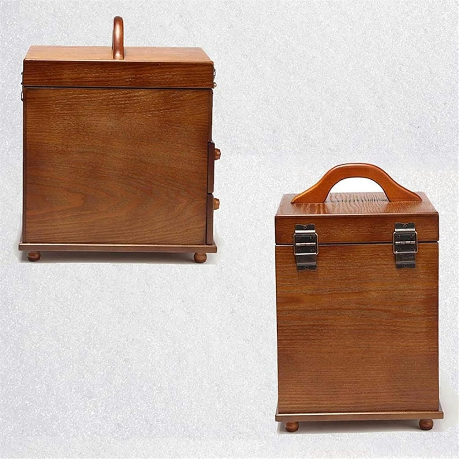 Portagioie in legno anticato con rivestimento in velluto per braccialetti e accessori