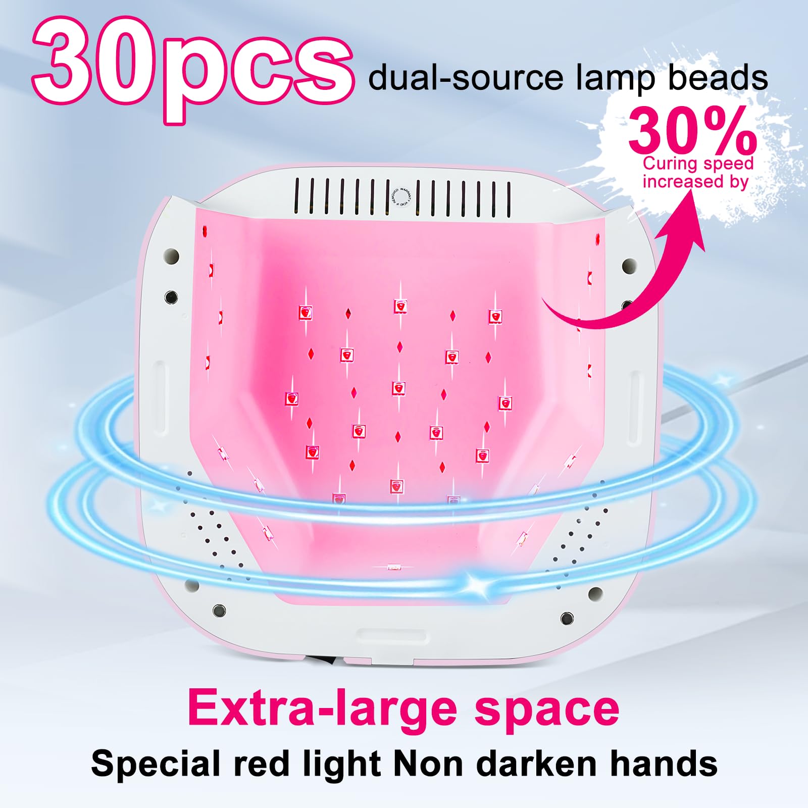 MEKK 54W Cordless UV LED Nail Lamp with Red Light and Auto Sensor