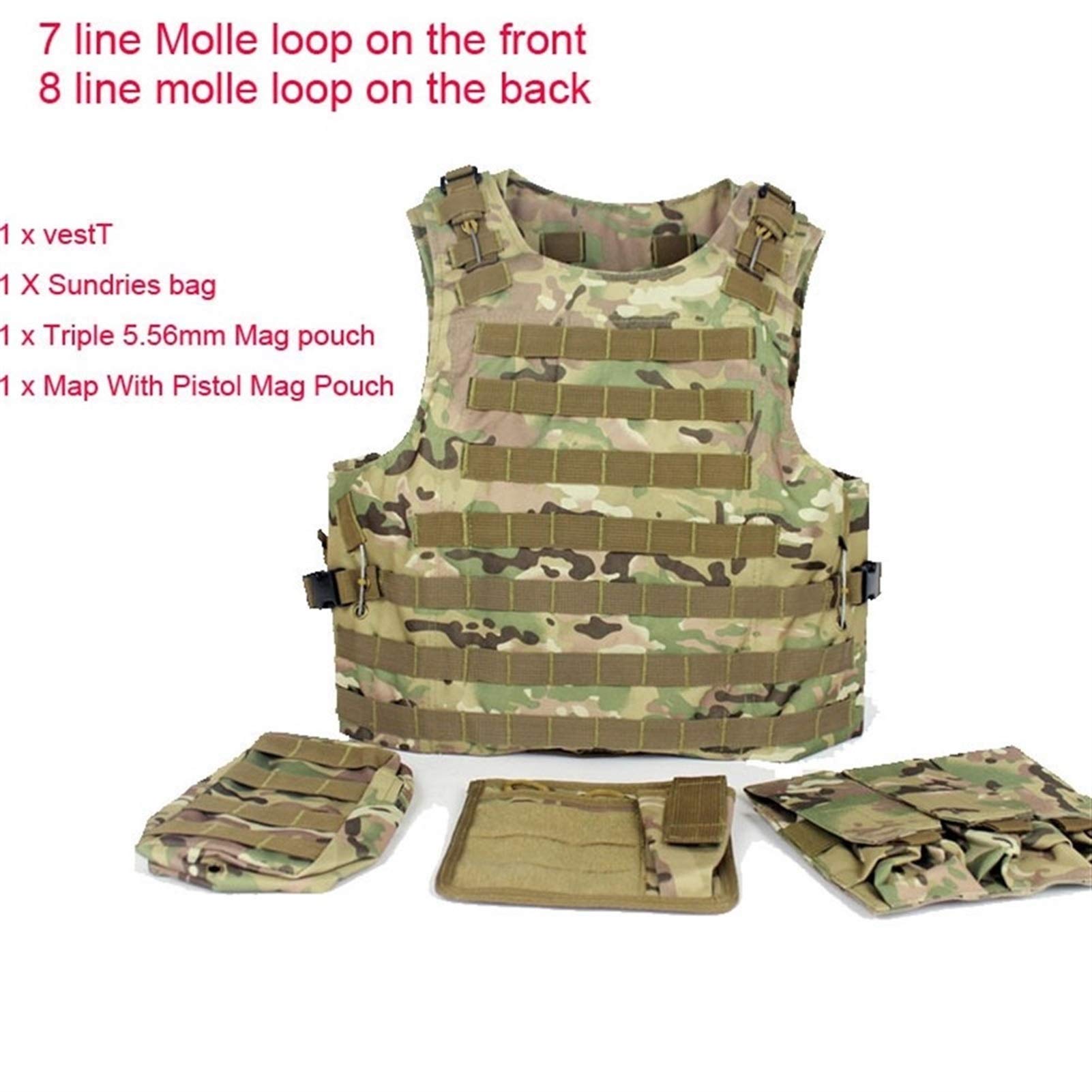 HXSZWJJ Militare Maglia Tattica Wargame Outdoor Attrezzature Airsoft Vettore Piastra Multicam Army Petto Paintball Vest