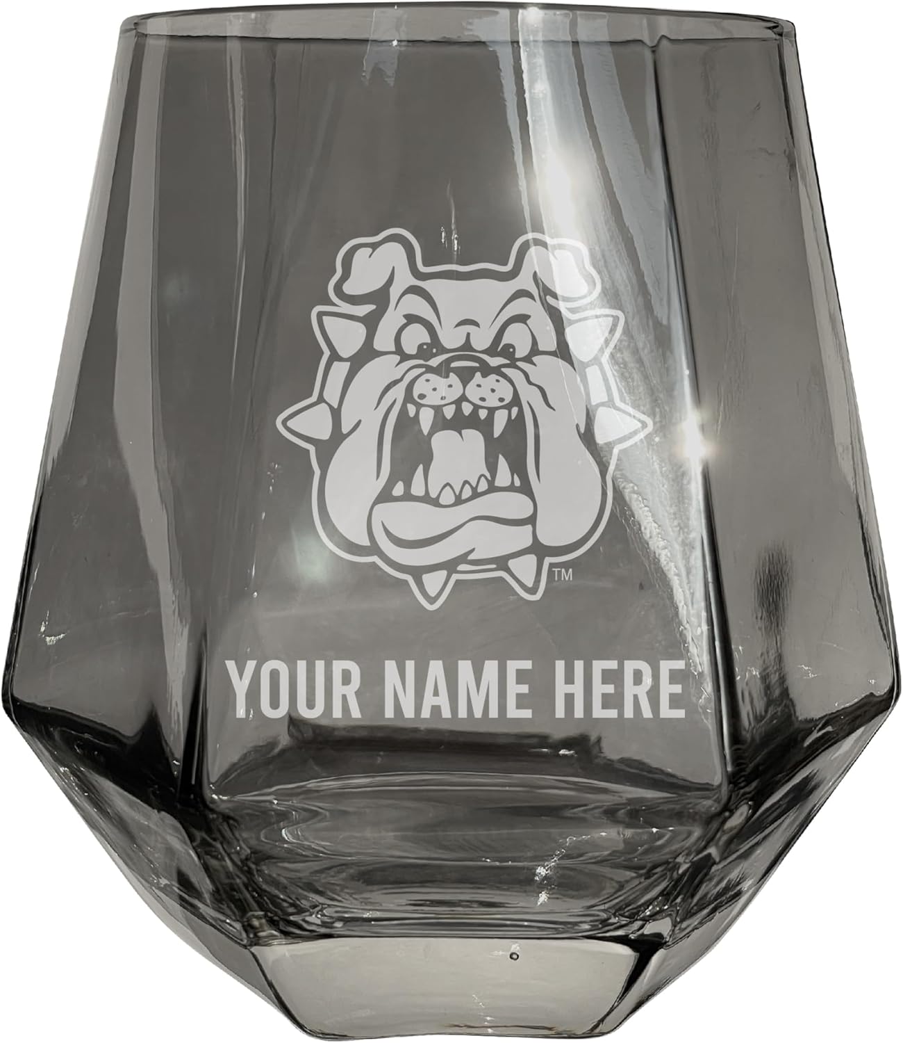 Copa de vino sin pie personalizable Fresno State Bulldogs 10 oz Gris