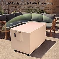 Vista 6 de QH.HOME Funda Rectangular para Hoguera de 42 x 24 Pulgadas, Cubierta para Mesa de Hoguera Exterior Impermeable Fuerte Resistente al Desgarro y a