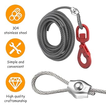 25 PcsWire Clamps, Wire Rope Clamps, 1/8 Inch M3 Wire Rope Clips Single Bolt Thimbles, 304 Stainless Steel Cable Clamps Cable Clips for Guy Line Clothesline Fence Awning Fixed Tensioner + Hex Wrench