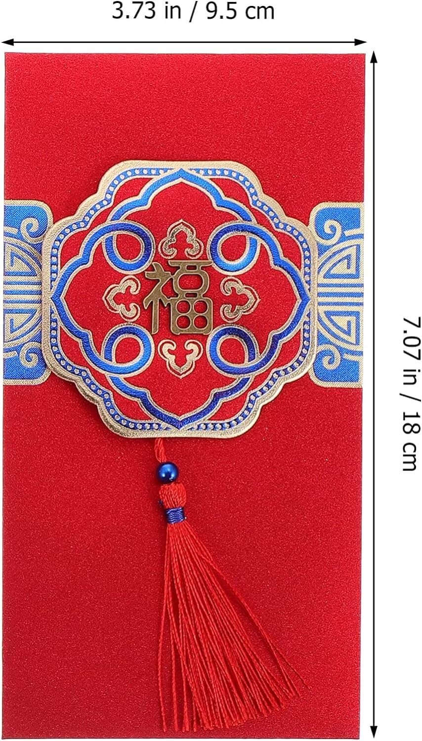 Chinese Enveloppen - 6X Rode Hong Bao Voor Chinees Nieuwjaar, Rode Zak | Geld Enveloppen, Stevige Geluksbrenger Enveloppen, Lentefeest Accessoires Van Het Jaar