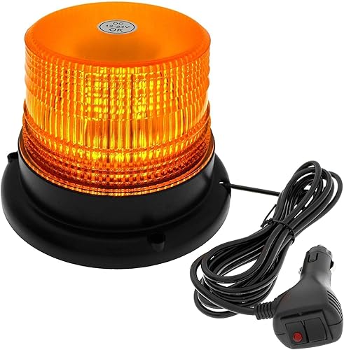 LCKJWS Luz estroboscópica LED con luz estroboscópica de 12 V-24 V para encendedor de cigarrillos, 40 LED ámbar luz intermitente para camiones, cajas