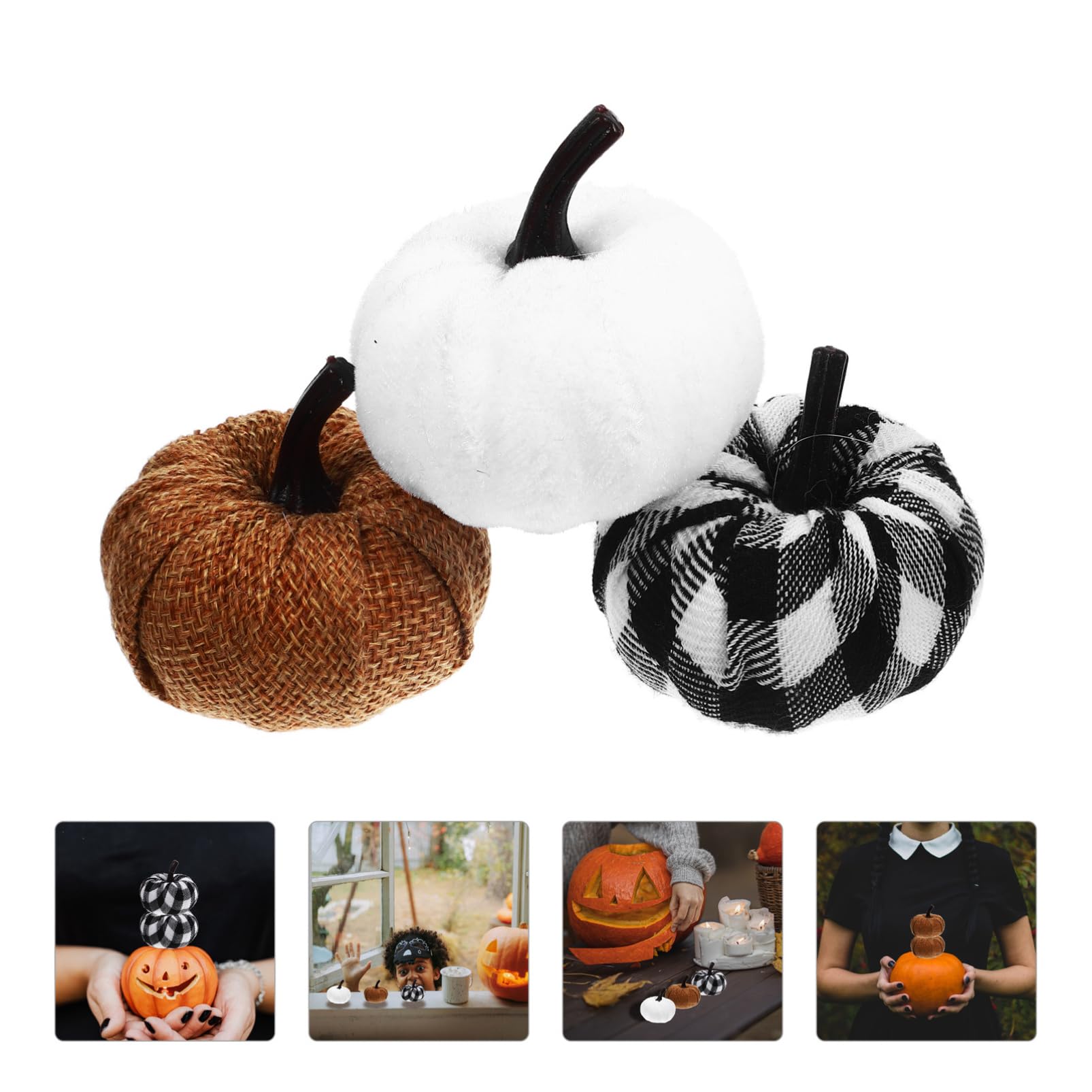 Amosfun 4 Sätze Künstliche Kürbisdekoration Aus Stoff Herbst Kürbis Herbstdekoration Schäume Kürbisse Requisiten Künstlicher Halloween-kürbis Kürbis Aus Leinen Schaum 6 Stück * 4