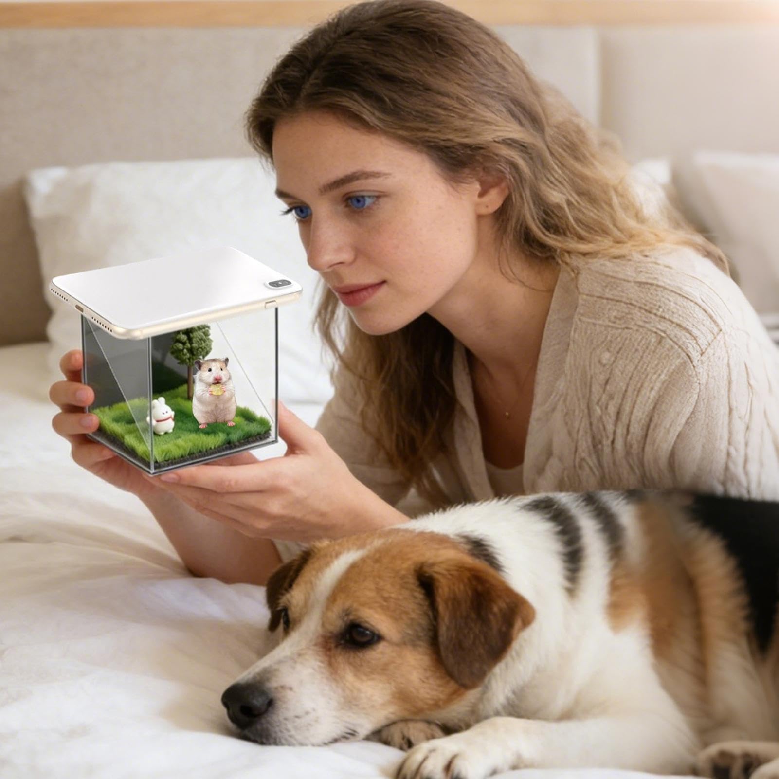 Memoriale Olografico 3D Per Animali Domestici – Scatola A Forma Di Casa In Acrilico Con Proiezione, Regalo Commovente